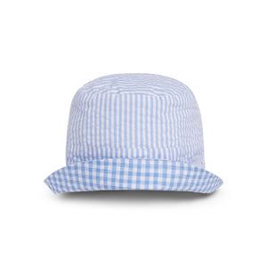 More Image, Blake Baby Reversible Bucket Hat, Vista Blue Seersucker