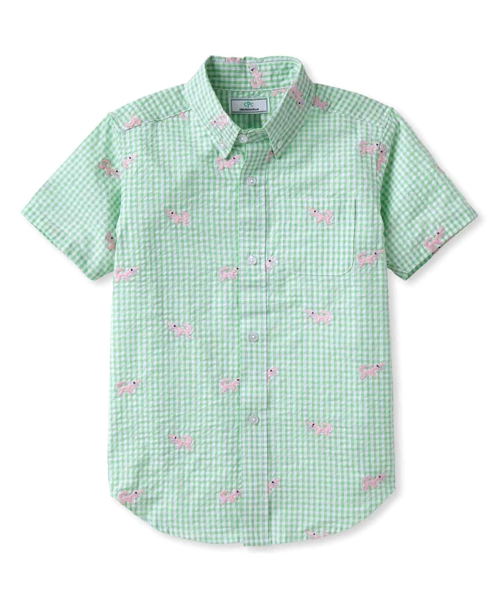 New with Tags: Apple Green Gingham Top size: 6-14 Years -- FINAL SALE