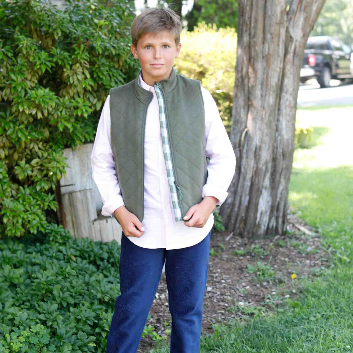 Classic and Preppy Wills Quilted Vest Wool, Rifle Green-Outerwear-CPC - Classic Prep Childrenswear
