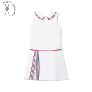 More Image, Classic and Preppy Alice Tennis Performance Americana Romper, Bright White-Dresses, Jumpsuits and Rompers-Bright White-2T-CPC - Classic Prep Childrenswear