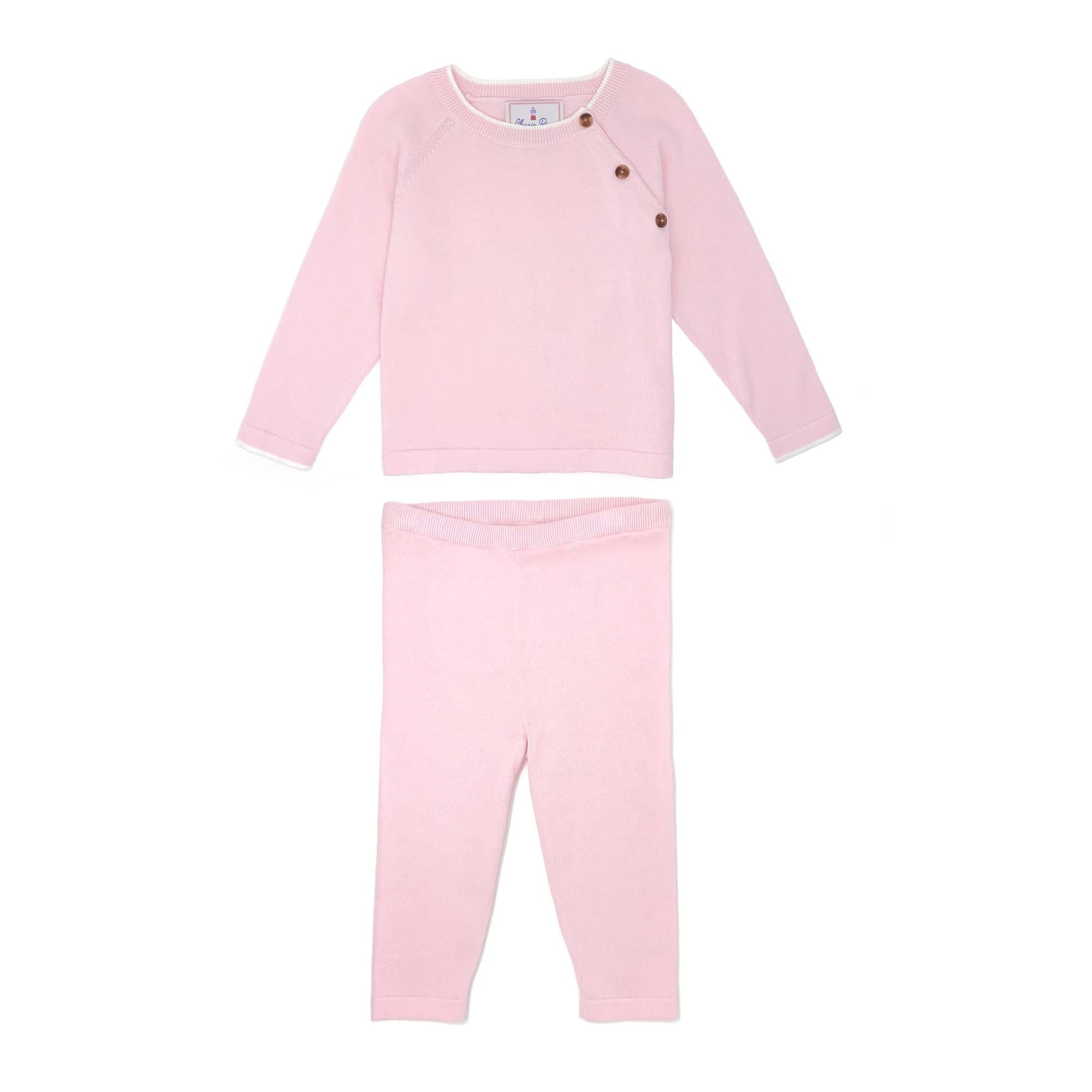 Classic and Preppy Ellis Sweater Set, Lilly's Pink-Sweaters-Lilly's Pink-0-3M-CPC - Classic Prep Childrenswear