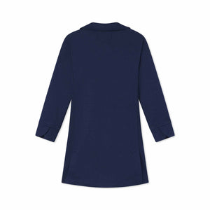 More Image, Classic and Preppy Georgina Scallop Coat Pique, Medieval Blue-Outerwear-CPC - Classic Prep Childrenswear