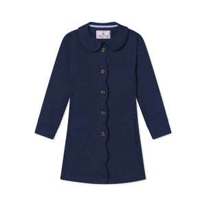 More Image, Classic and Preppy Georgina Scallop Coat Pique, Medieval Blue-Outerwear-Medieval Blue-XS (2-3T)-CPC - Classic Prep Childrenswear