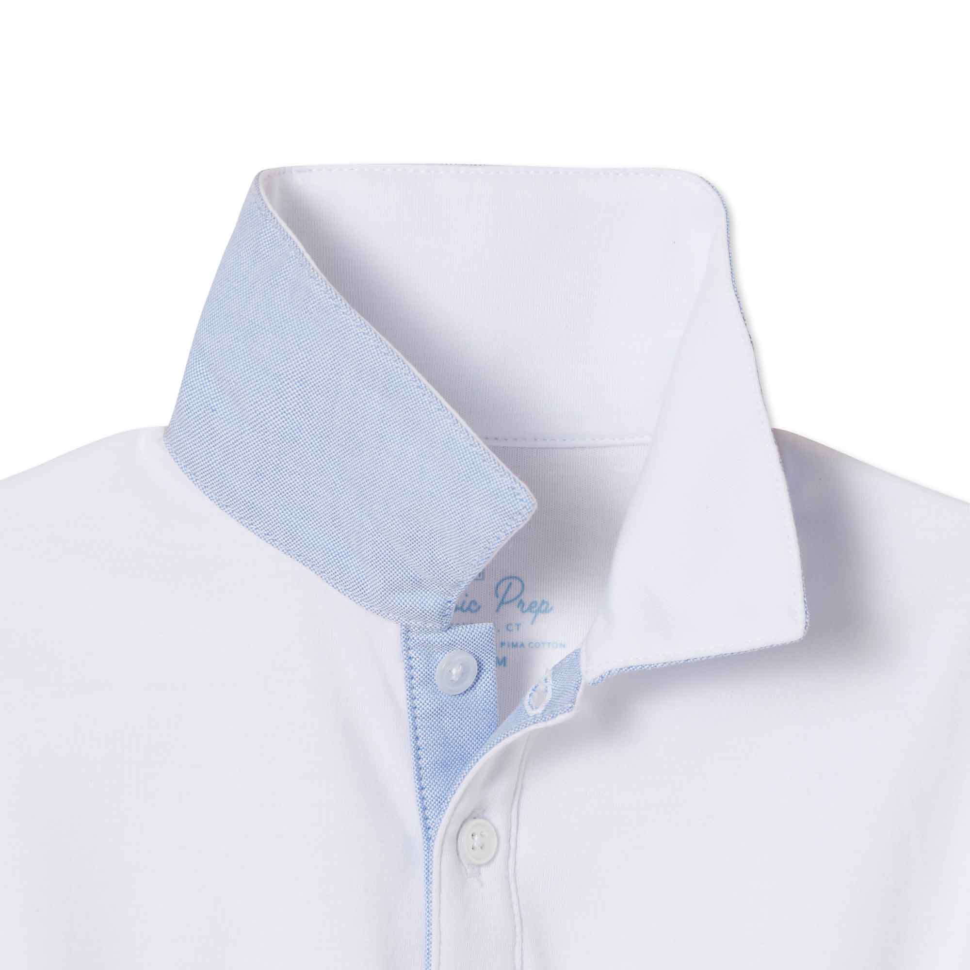 Bright White with Nantucket Breeze Collar / 0-3M