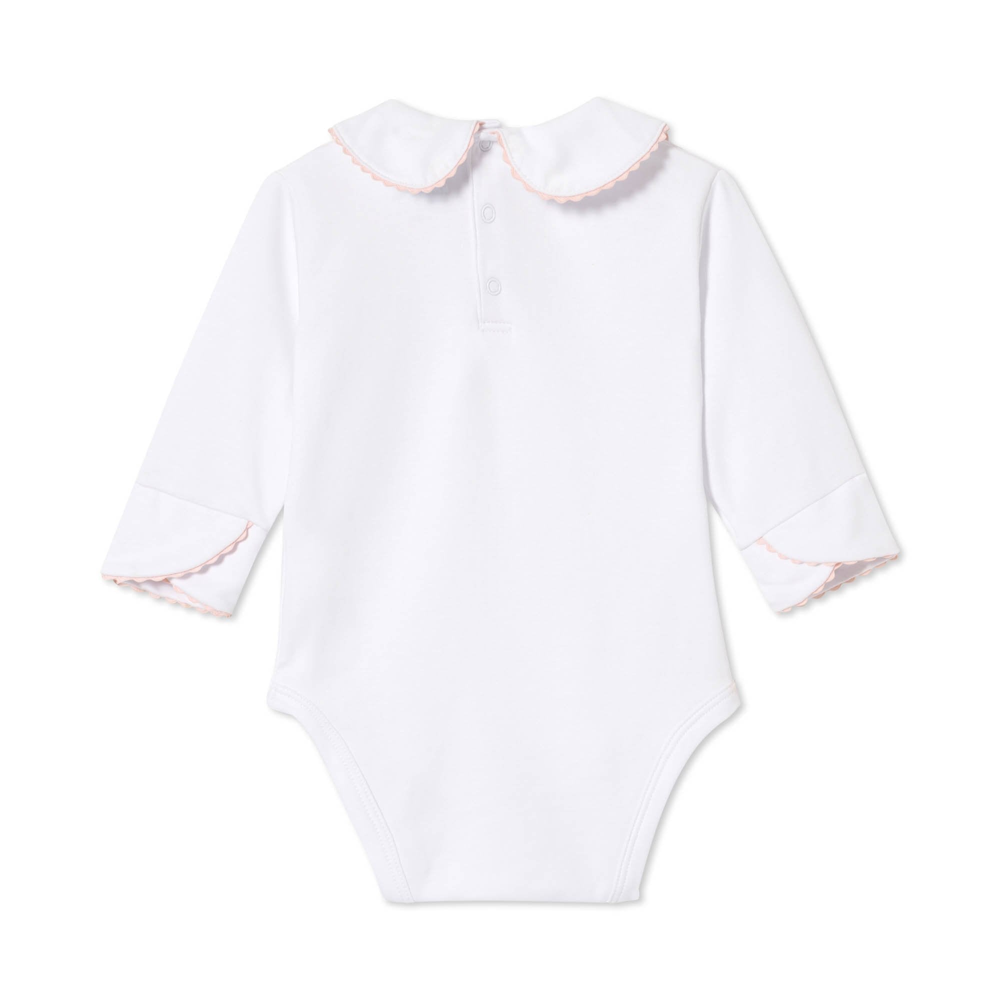 Bright White with Lilly's Pink Ric Rac / 9-12M