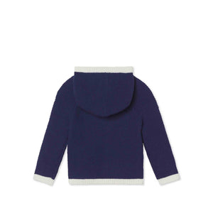 More Image, Classic and Preppy Logan Hooded Sweater Set, Medieval Blue-Sweaters-CPC - Classic Prep Childrenswear