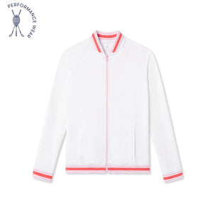 More Image, Classic and Preppy Reid Bomber Performance Sherbet Jacket, Bright White-Outerwear-Bright White-XS (2-3T)-CPC - Classic Prep Childrenswear