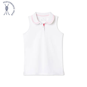 More Image, Classic and Preppy Women's Adair Tennis Performance Sherbet Sleeveless Polo, Bright White-Shirts and Tops-Bright White-Womens XS (0-2)-CPC - Classic Prep Childrenswear