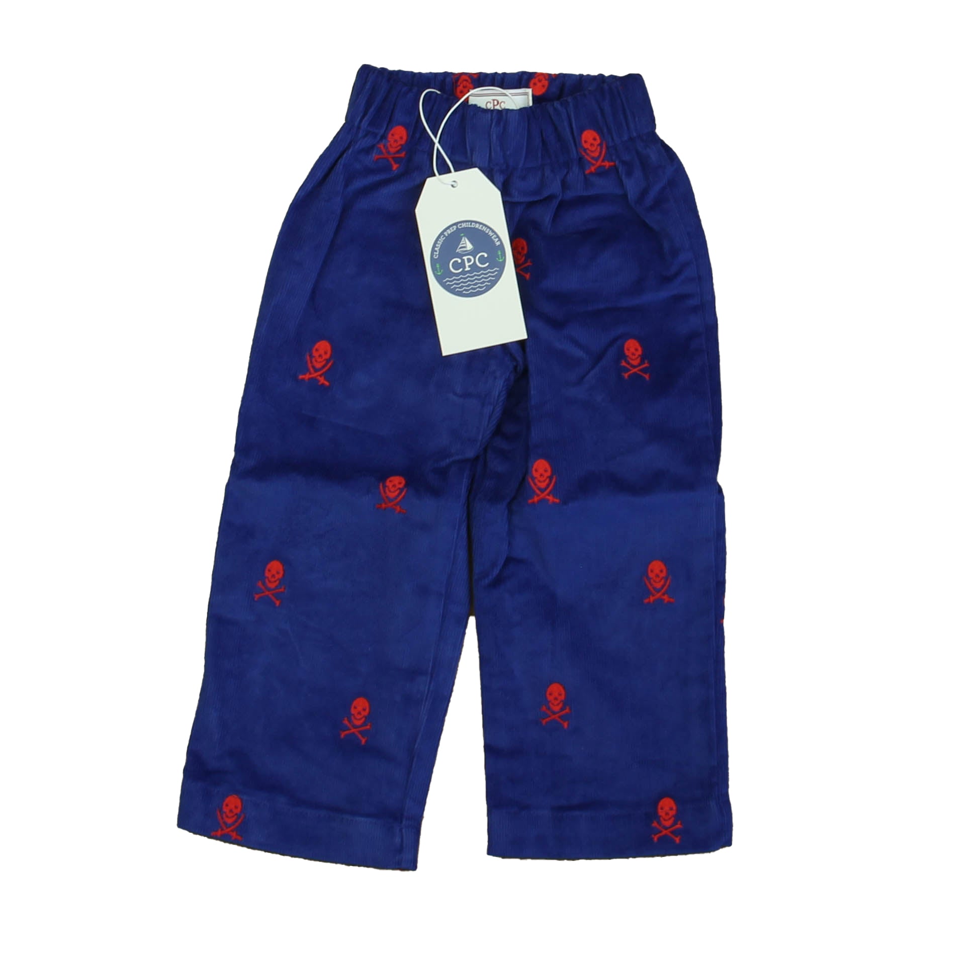 Bright Navy with Skull and Cross Bones / 12-18 months