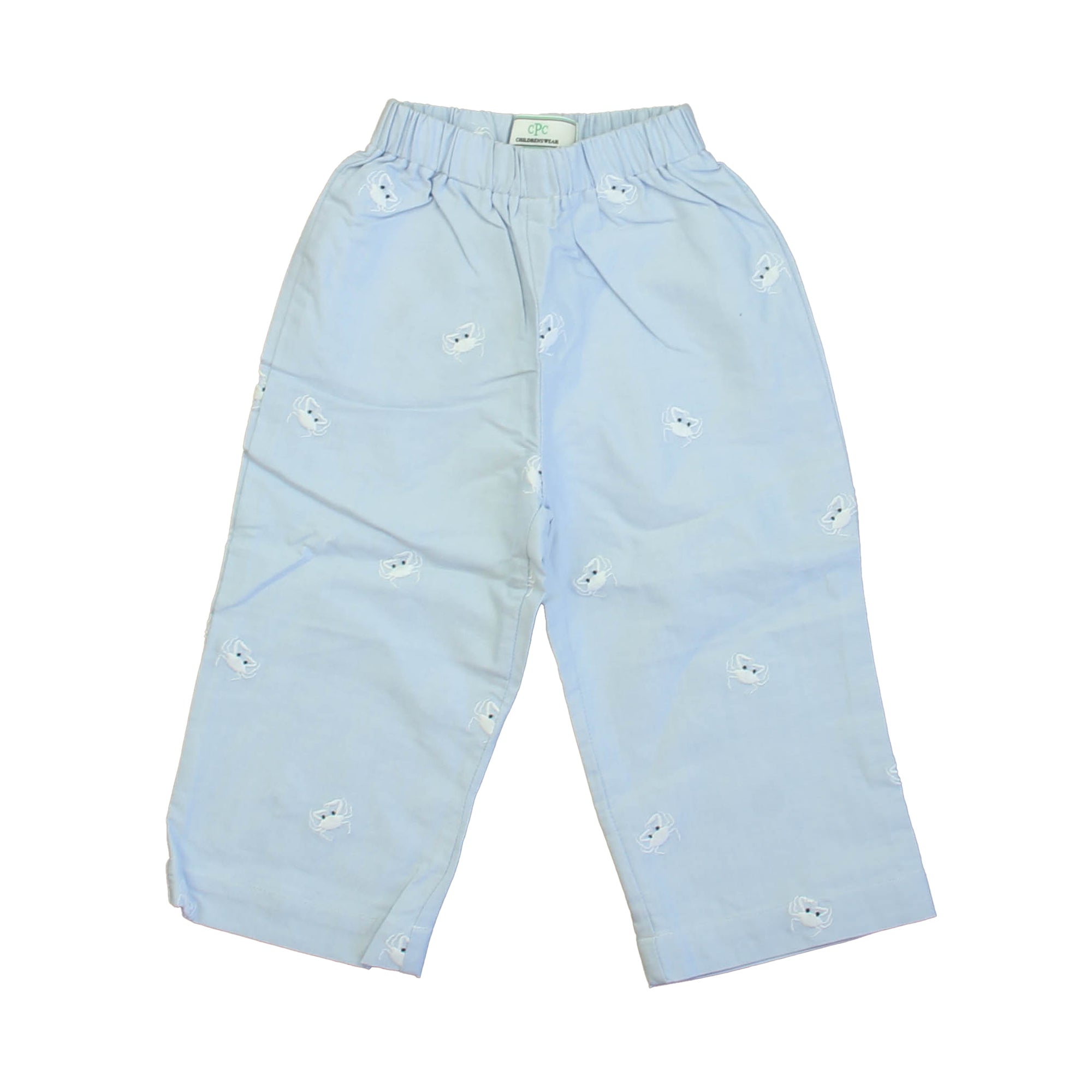 Crabs on Blue Oxford / 12-18 months