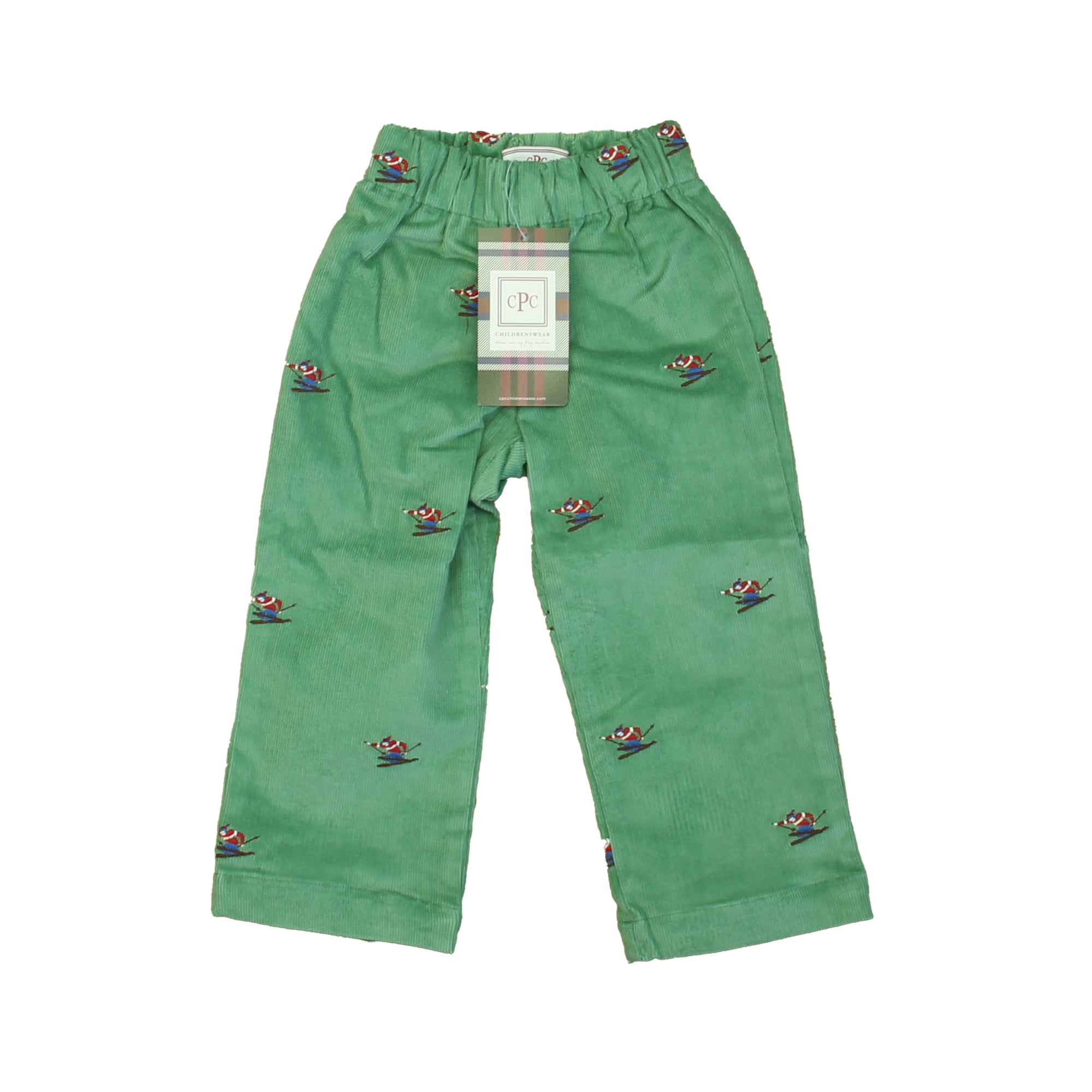 Frosty Spruce with Skier Embroidery / 12-18 months