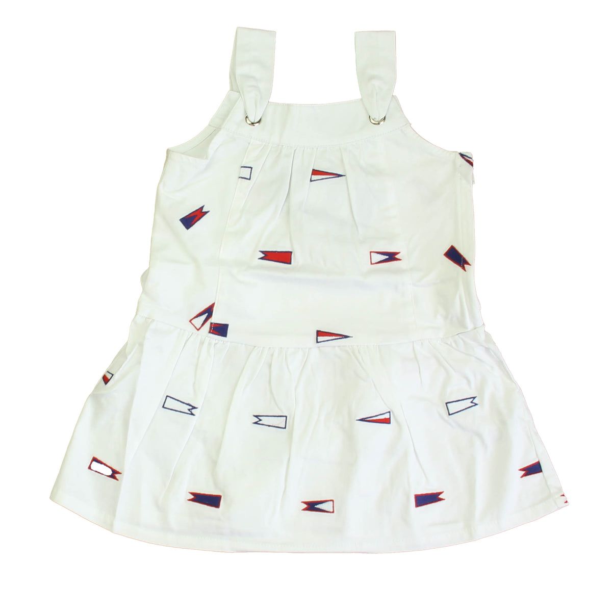 New with Tags: Bright White with Burgees Dress size: 2-5T -- FINAL SALE