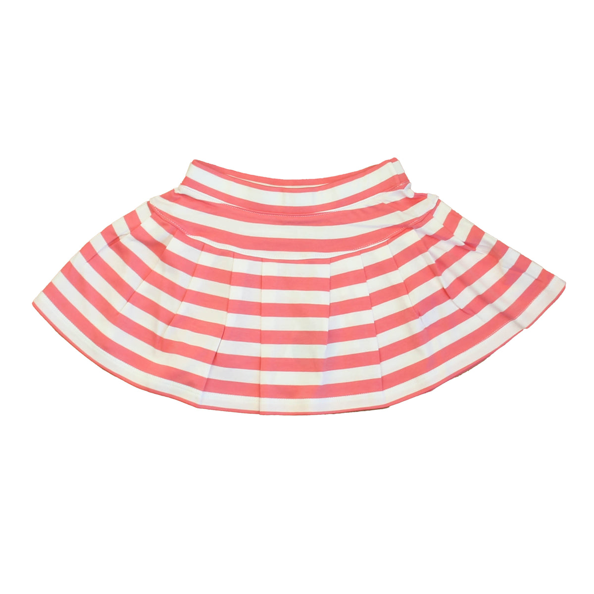 New with Tags: Sunkissed Coral | Bright White Stripe Skirt size: 2-5T -- FINAL SALE