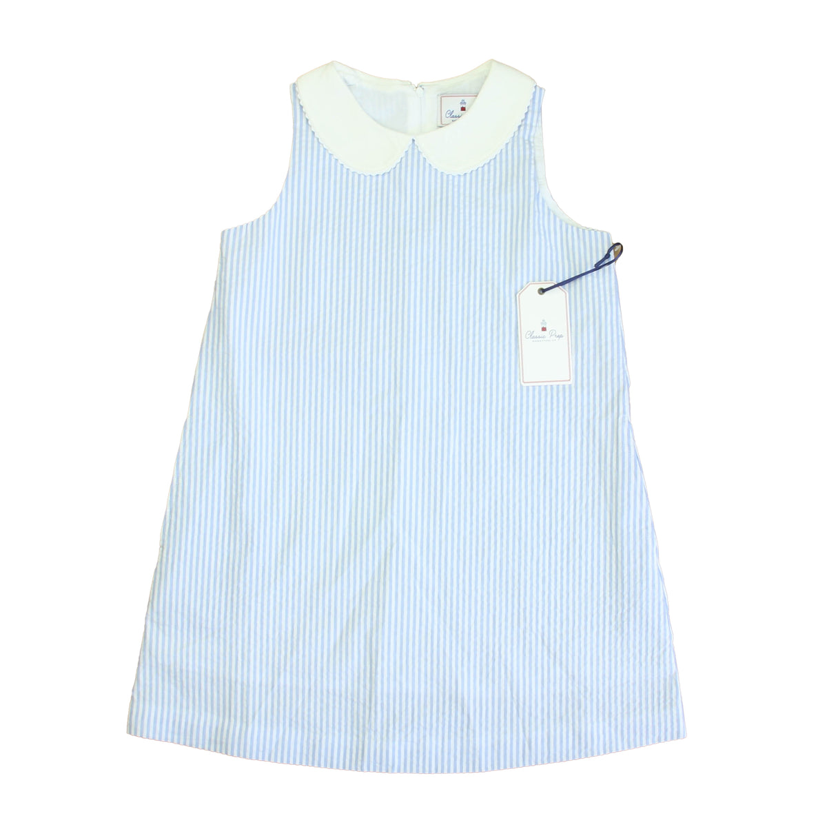 New with Tags: Blue and White Stripe Dress size: 6-14 Years -- FINAL SALE