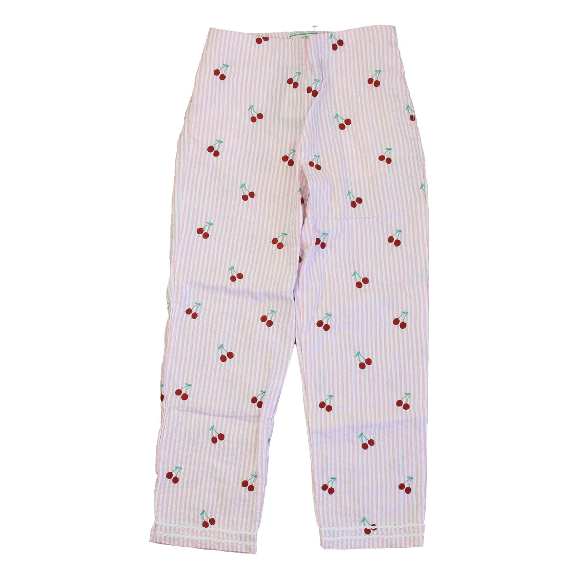 New with Tags: Cherries on Pink Stripe Pants -- FINAL SALE