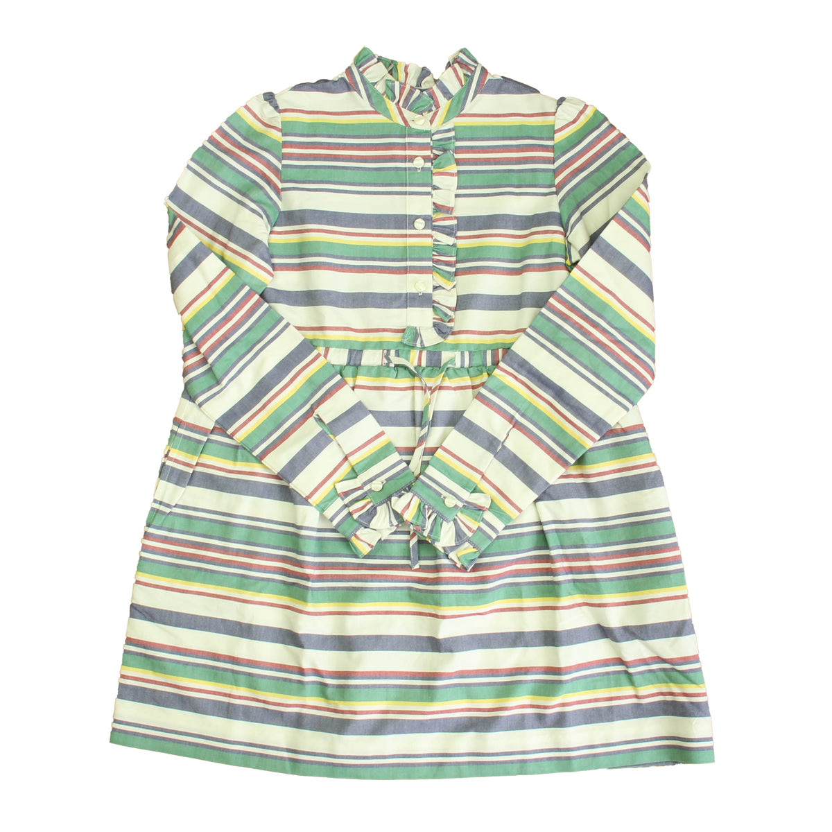 New with Tags: Ivory | Green | Yellow | Red Stripe Dress -- FINAL SALE