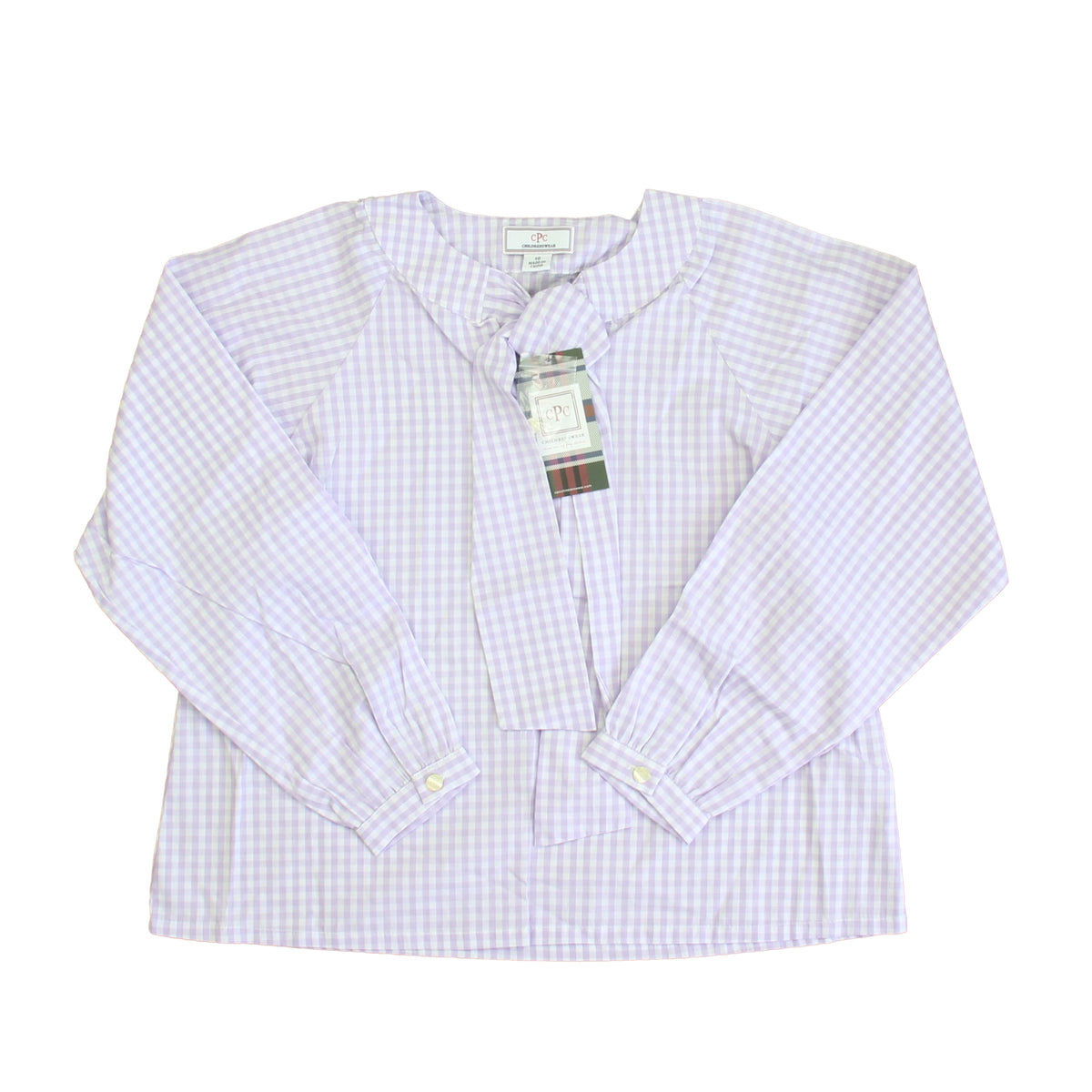 New with Tags: Lavender Gingham Top size: 6-14 Years -- FINAL SALE