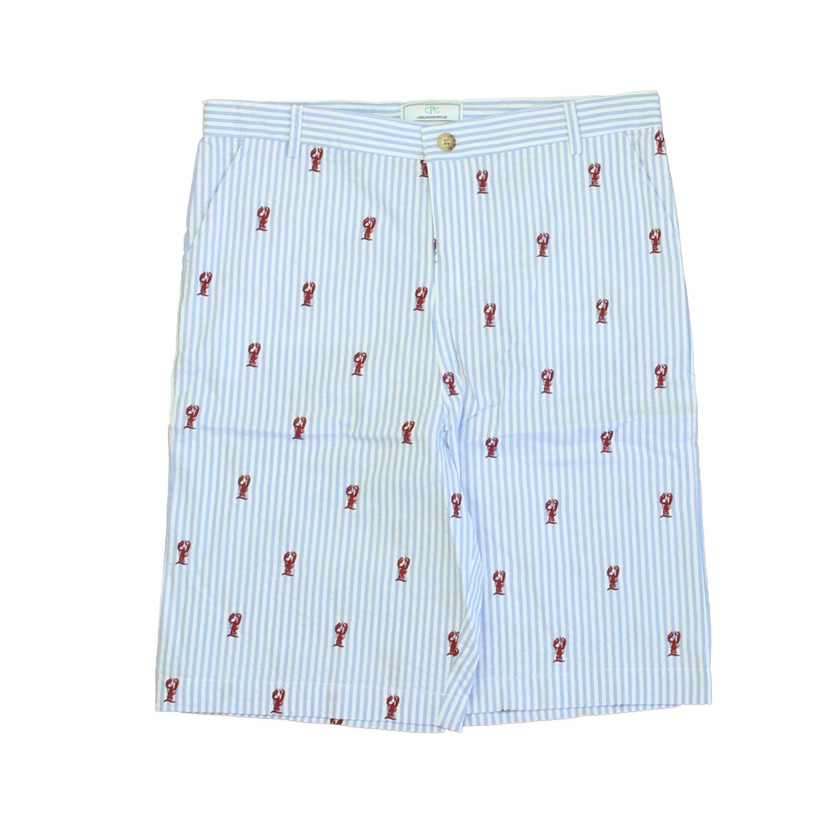 New with Tags: Lobsters on Blue Stripe Shorts size: 6-14 Years -- FINAL SALE
