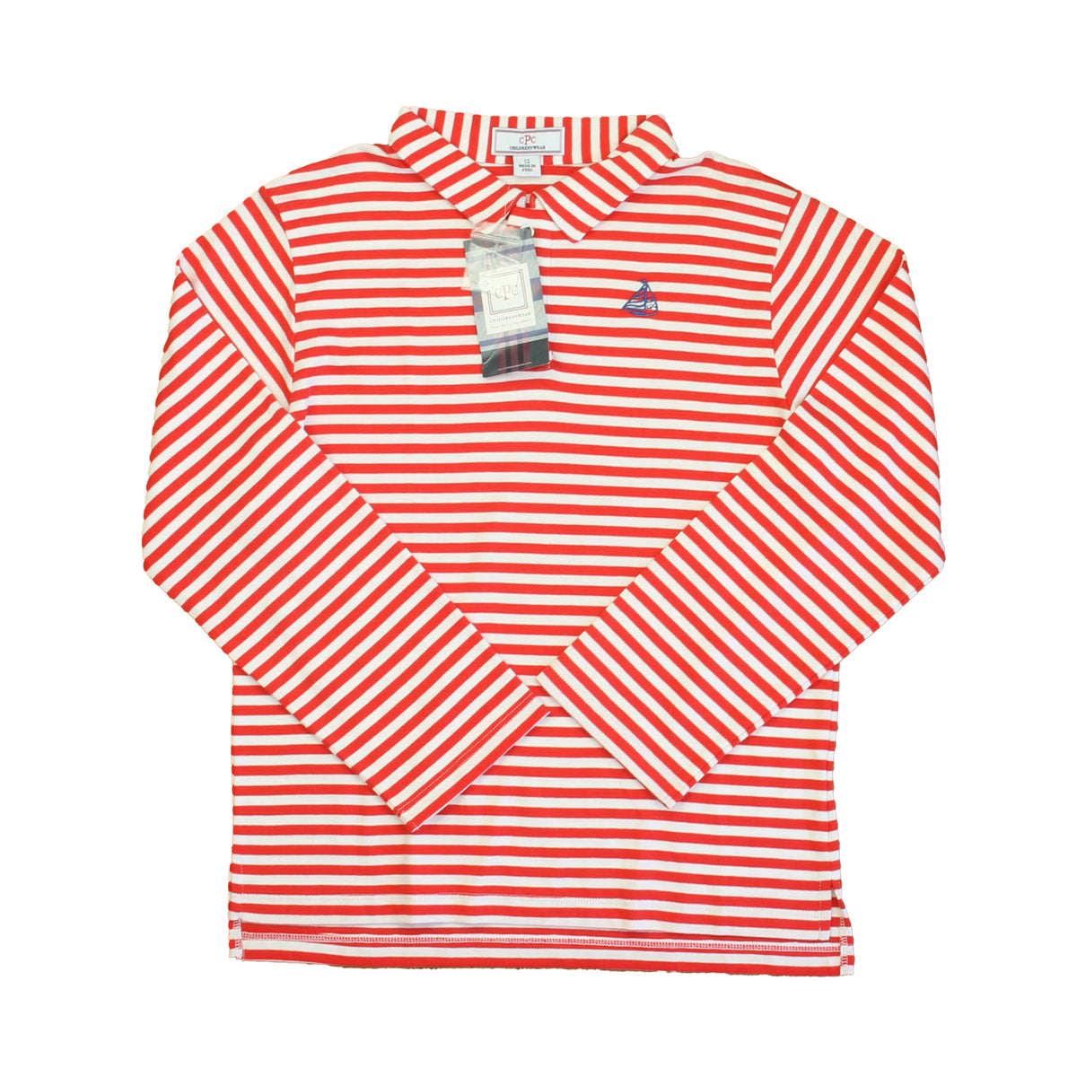 New with Tags: Tomato and White Stripe Top size: 6-14 Years -- FINAL SALE