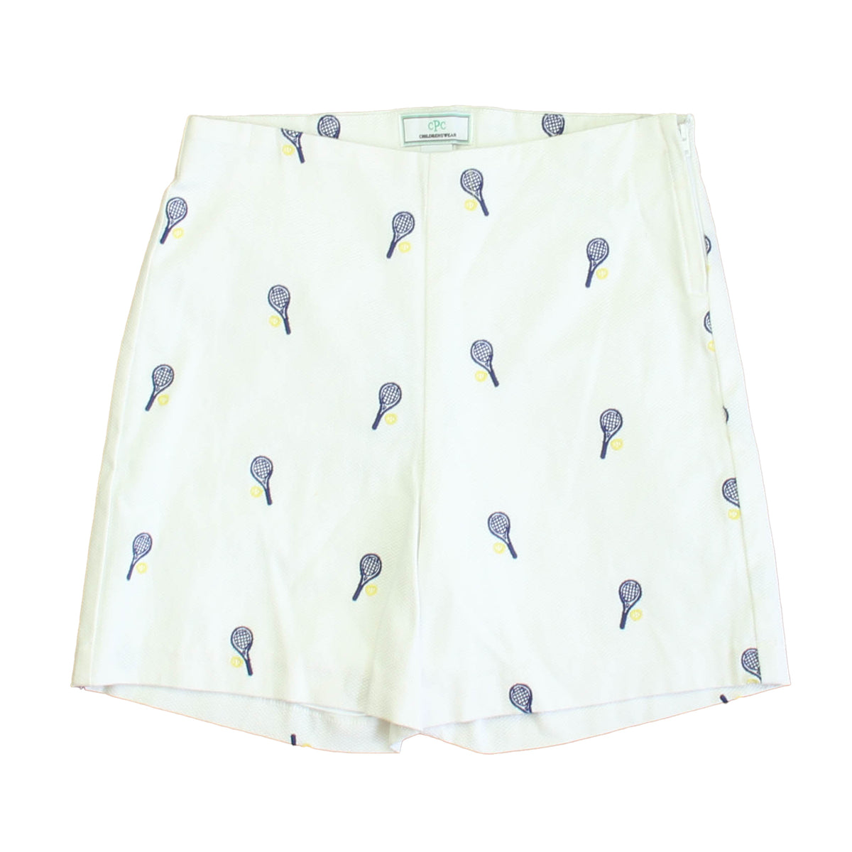 New with Tags: White w/Tennis Rackets Shorts size: 6-14 Years -- FINAL SALE