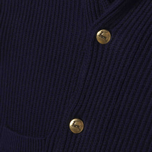 More Image, Classic and Preppy Adult Noah Shawl Collar Cardigan, Medieval Blue-Sweaters-CPC - Classic Prep Childrenswear