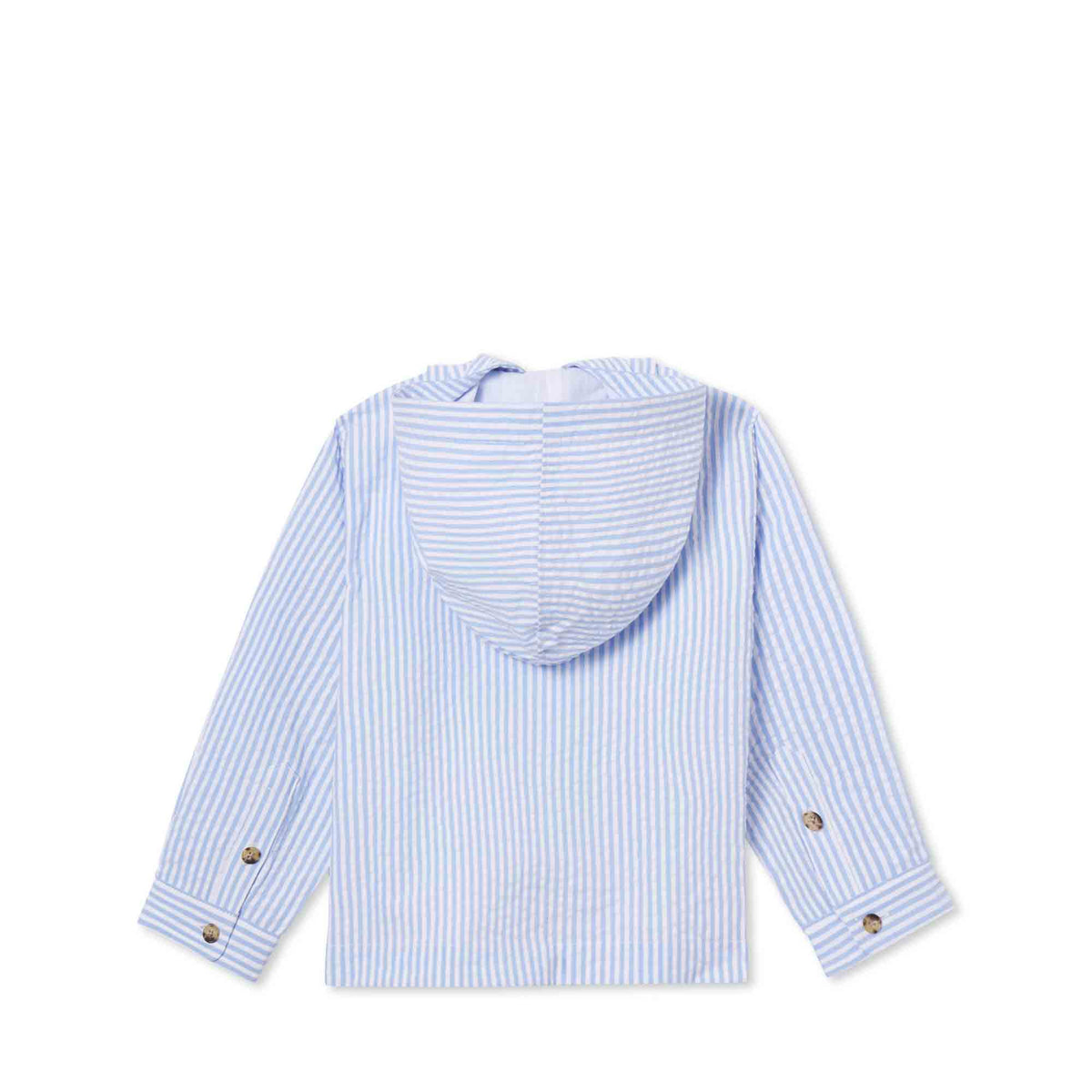 Classic and Preppy Bennett Pullover, Vista Blue Seersucker-Shirts and Tops-CPC - Classic Prep Childrenswear