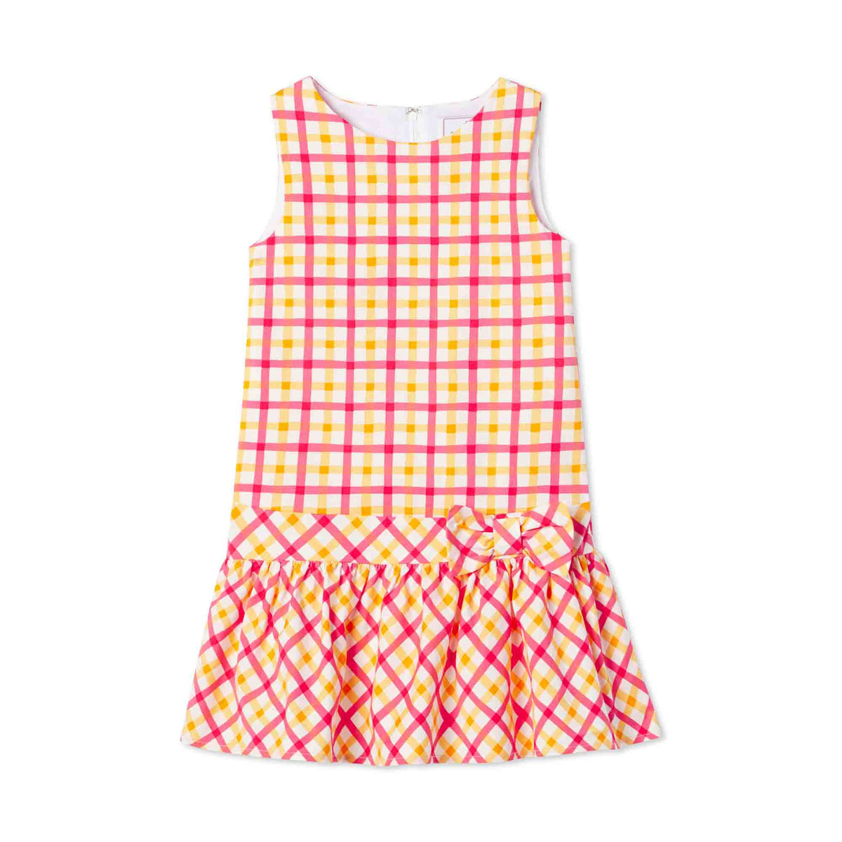 Classic and Preppy Cameron Drop Waist Dress, Aloha Watercolor Gingham-Dresses, Jumpsuits and Rompers-Aloha Watercolor Gingham-2T-CPC - Classic Prep Childrenswear