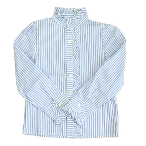 Classic and Preppy Excellent Condition Blue &amp; White Stripe Top - FINAL SALE-Top-Blue | White Stripe-7 Years-CPC - Classic Prep Childrenswear