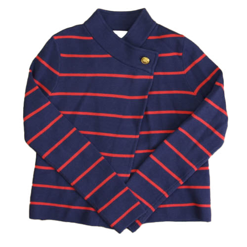 Classic and Preppy Excellent Condition Navy &amp; Red Stripe Sweater - FINAL SALE-Sweater-Navy | Red Stripe-8 Years-CPC - Classic Prep Childrenswear