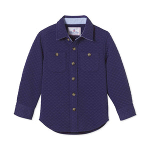 More Image, Classic and Preppy Grant Shirt Quilted Jacket, Blue Ribbon-Shirts and Tops-Blue Ribbon-XL (12-14Y)-CPC - Classic Prep Childrenswear