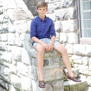 More Image, Classic and Preppy Hayden Long Sleeve Polo, Blue Ribbon-Shirts and Tops-CPC - Classic Prep Childrenswear