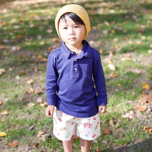 More Image, Classic and Preppy Hayden Long Sleeve Polo, Blue Ribbon-Shirts and Tops-CPC - Classic Prep Childrenswear