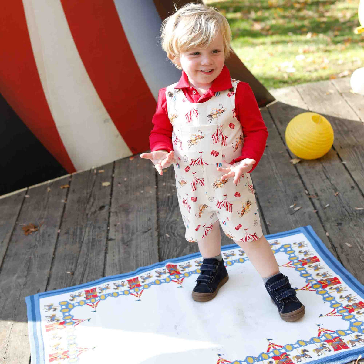 Classic and Preppy James Shortall, Circus Print-Baby Rompers-CPC - Classic Prep Childrenswear