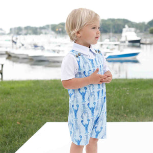More Image, Classic and Preppy James Shortall, Gingham Lobsters Print-Baby Rompers-CPC - Classic Prep Childrenswear