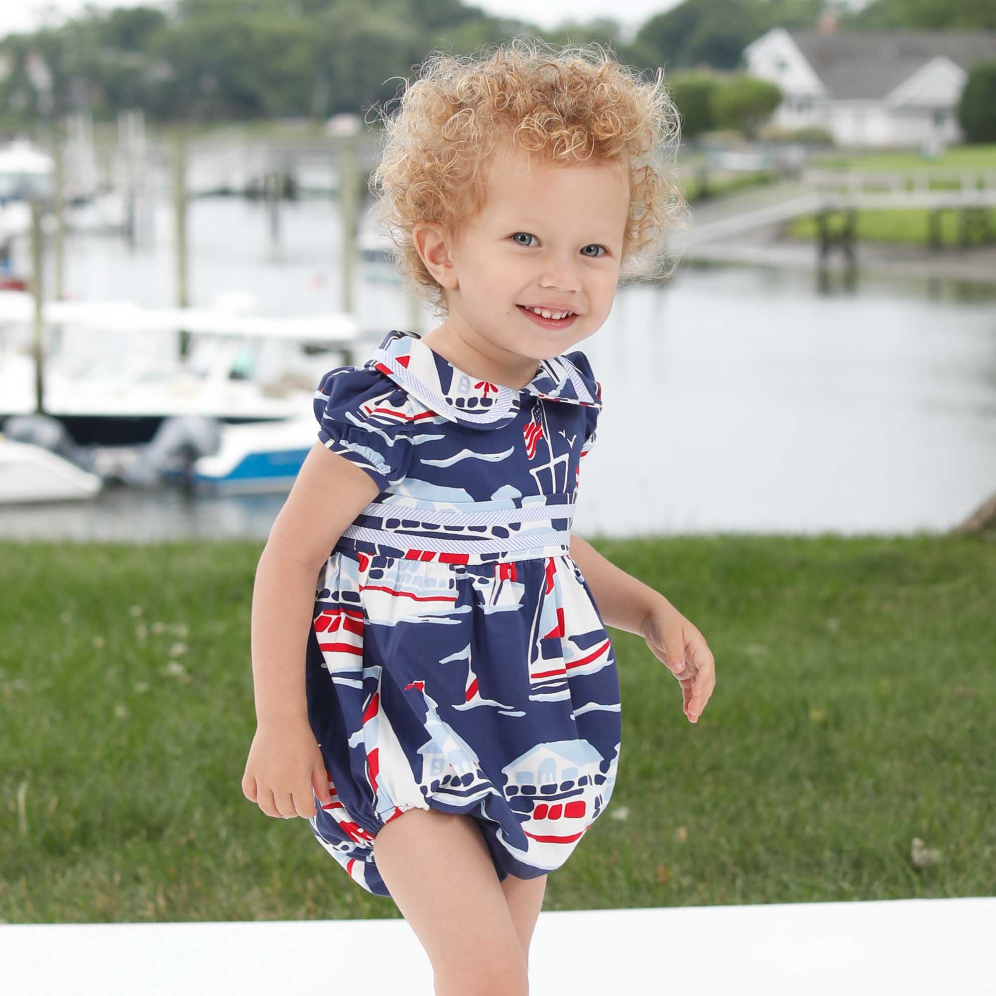 Baby 4th of July Bubble Romper, Personalized Bubble Romper