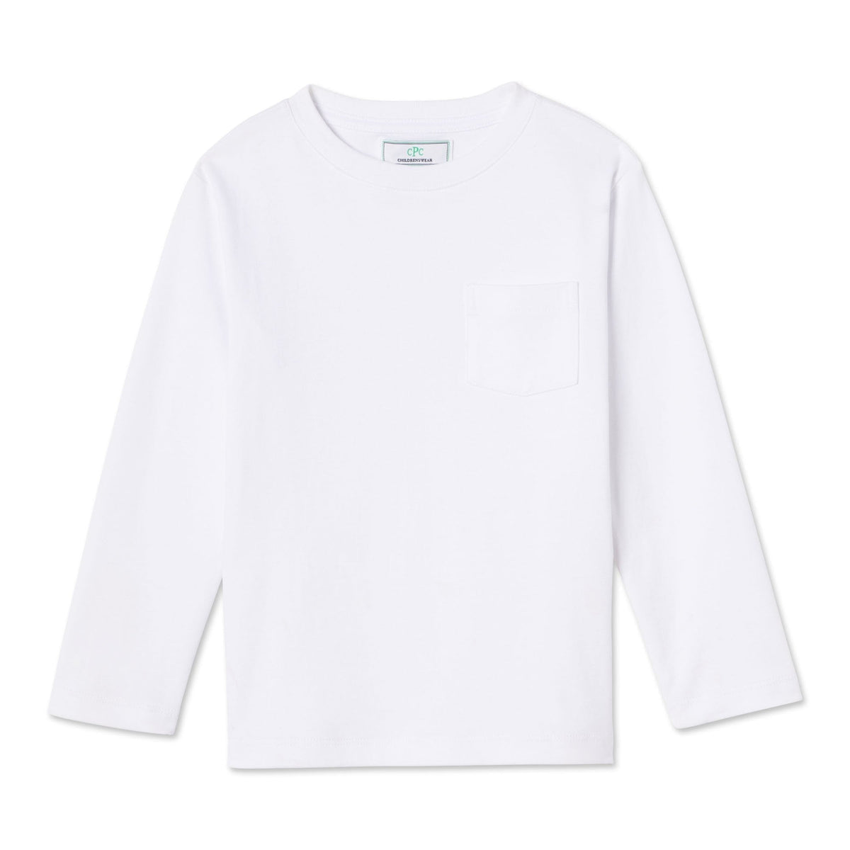 Classic and Preppy Kellan Long Sleeve Pocket Tee, Bright White-Shirts and Tops-Bright White-6-9M-CPC - Classic Prep Childrenswear