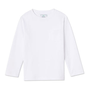 More Image, Classic and Preppy Kellan Long Sleeve Pocket Tee, Bright White-Shirts and Tops-Bright White-6-9M-CPC - Classic Prep Childrenswear