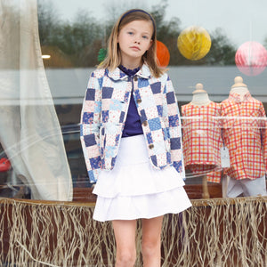 More Image, Classic and Preppy Kiki Skirt, Bright White Seersucker-Bottoms-CPC - Classic Prep Childrenswear