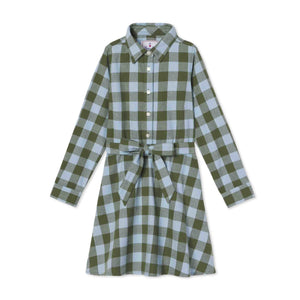 More Image, Classic and Preppy Marlowe Shirtdress, Moonrise Gingham Flannel-Dresses, Jumpsuits and Rompers-Moonrise Gingham-5Y-CPC - Classic Prep Childrenswear