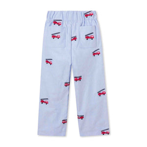 More Image, Classic and Preppy Myles Slim Pant, Nantucket Breeze Fire Truck Embroidery-Bottoms-CPC - Classic Prep Childrenswear
