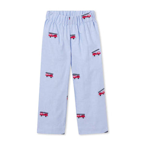More Image, Classic and Preppy Myles Slim Pant, Nantucket Breeze Fire Truck Embroidery-Bottoms-Nantucket Breeze-12-18M-CPC - Classic Prep Childrenswear