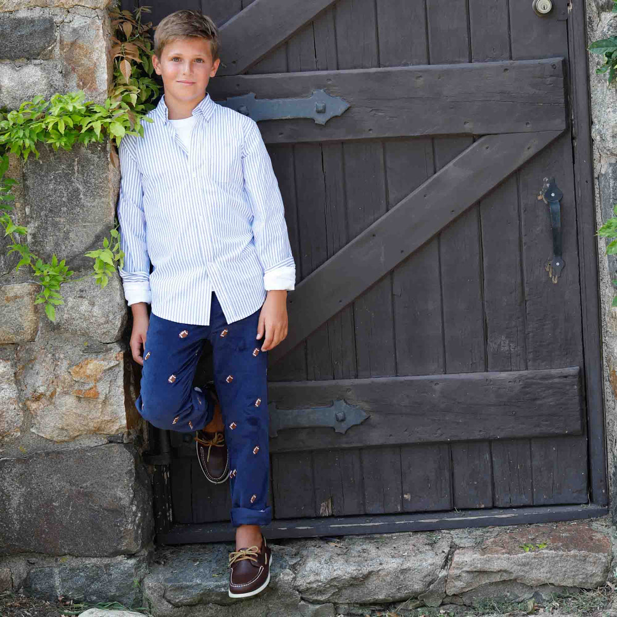 Classic and Preppy Owen Buttondown, Barkley Stripe-Shirts and Tops-CPC - Classic Prep Childrenswear