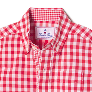 More Image, Classic and Preppy Owen Buttondown Festival Gingham Poplin, Spicy Orange-Shirts and Tops-CPC - Classic Prep Childrenswear