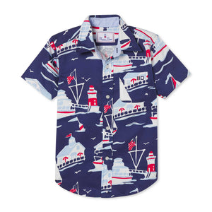 More Image, Classic and Preppy Owen Short Sleeve Buttondown Shirt, Five Mile River Print-Shirts and Tops-Five Mile River Print-2T-CPC - Classic Prep Childrenswear