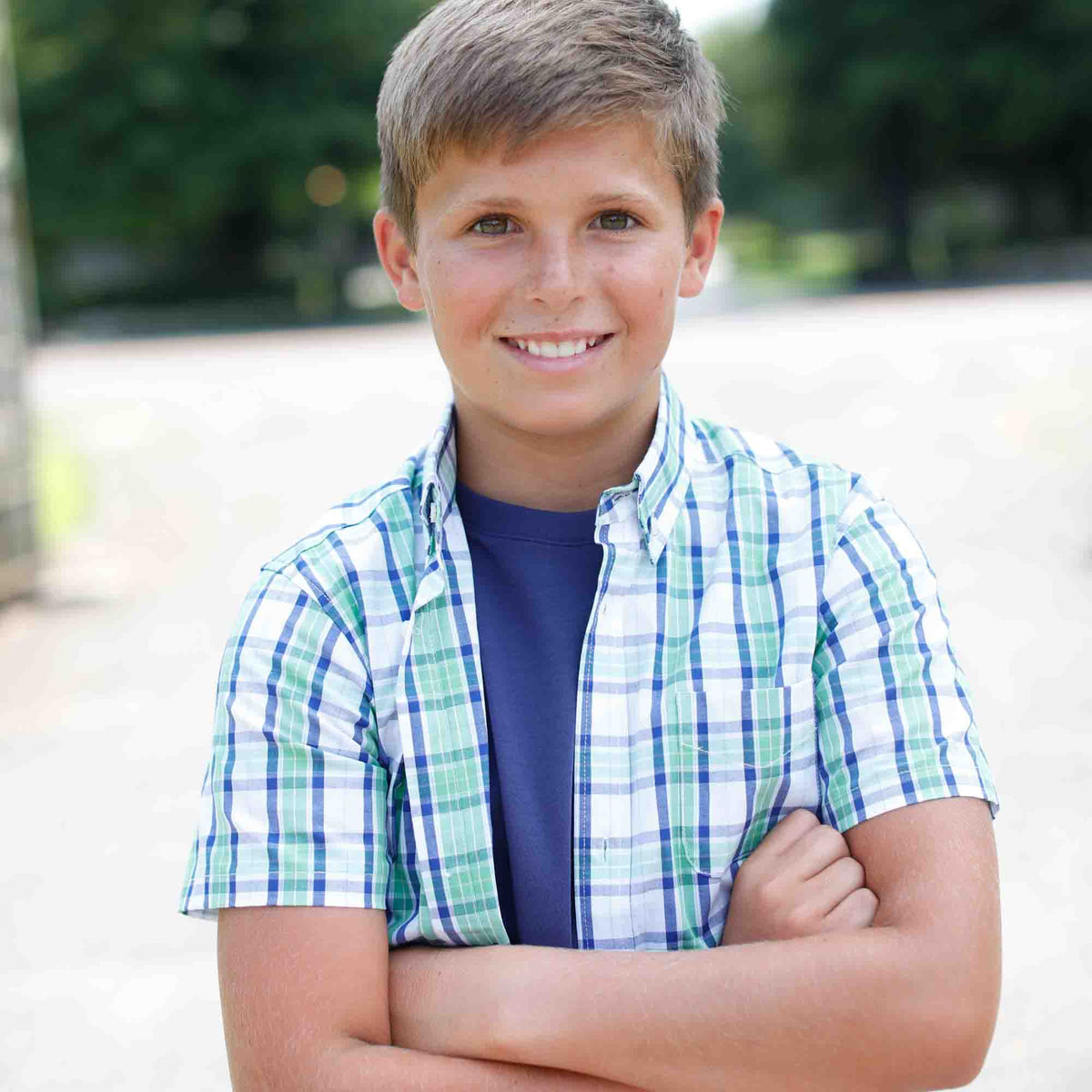 Classic and Preppy Owen Short Sleeve Buttondown, Summit Plaid-Shirts and Tops-CPC - Classic Prep Childrenswear