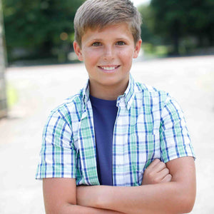 More Image, Classic and Preppy Owen Short Sleeve Buttondown, Summit Plaid-Shirts and Tops-CPC - Classic Prep Childrenswear