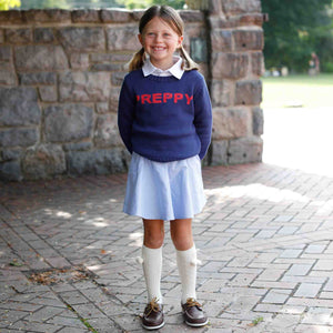 More Image, Classic and Preppy Preppy Heritage Sweater, Blue Ribbon-Sweaters-CPC - Classic Prep Childrenswear