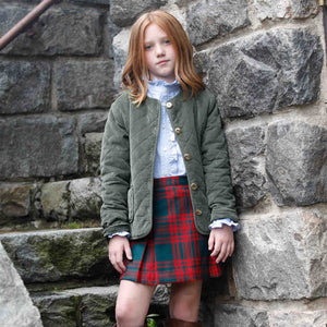 More Image, Classic and Preppy Sally Skirt, Hunter Tartan-Bottoms-CPC - Classic Prep Childrenswear