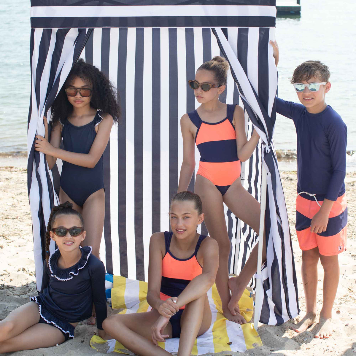 Classic and Preppy Skip Rashguard, Patriots Blue-Beach and Swim-CPC - Classic Prep Childrenswear