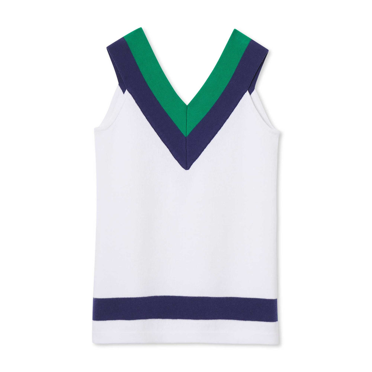 Classic and Preppy Trinity Tennis Sweater Dress, Bright White-Dresses, Jumpsuits and Rompers-Bright White-5Y-CPC - Classic Prep Childrenswear